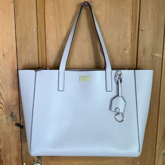 Kate Spade Nelle Putnum Drive lavender leather tote - Picture 1 of 12